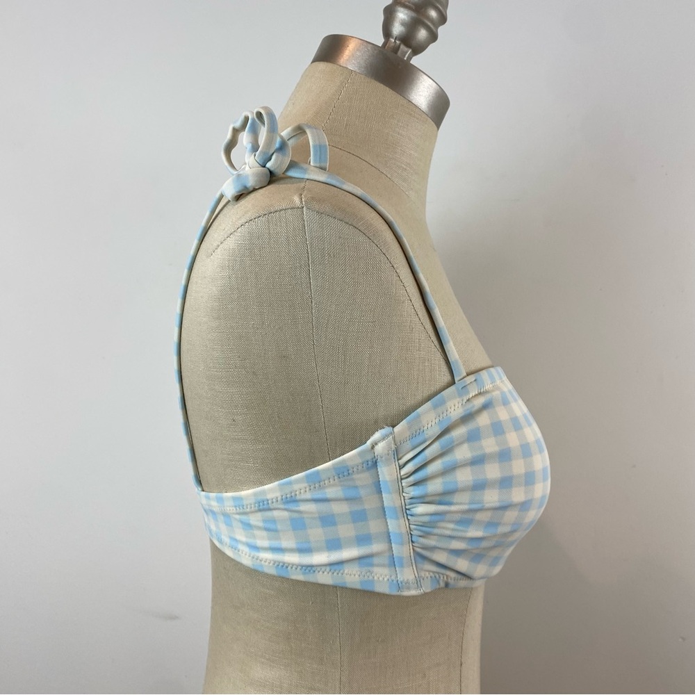 Kina Sol Blue Gingham Bikini Top - Picture 4 of 7